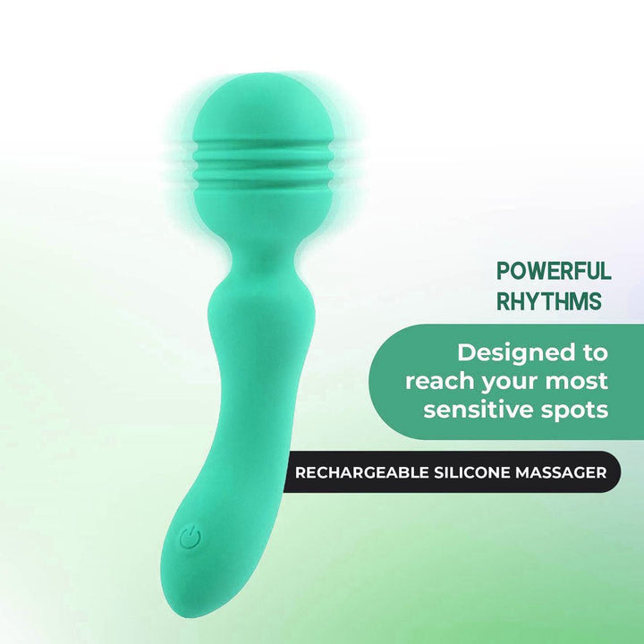 Xciter - Teal - Teal 16.5 cm USB Rechargeable Massage Wand – Sex toys NZ by Naughtyhut. Discreet delivery nationwide.