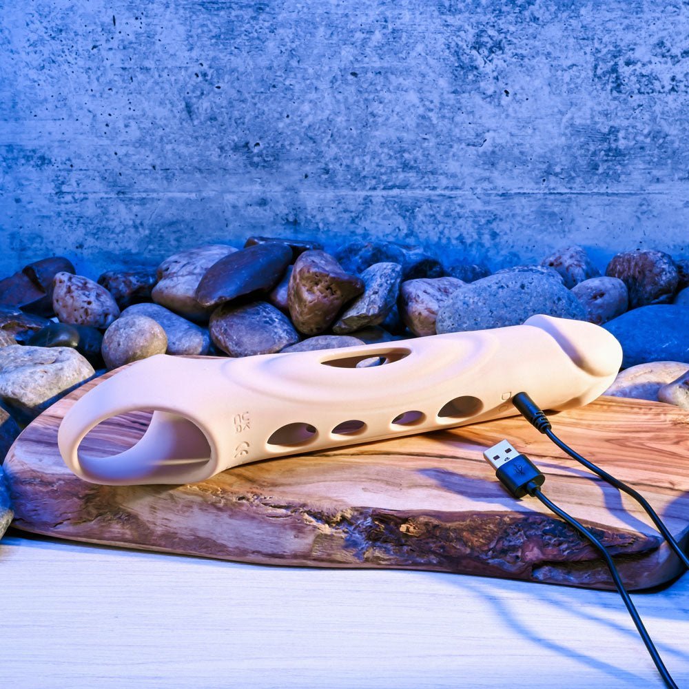 Zero Tolerance BIG BOY EXTENDER - Light - Flesh USB Rechargeable Vibrating Penis Extension Sleeve – Sex toys NZ by Naughtyhut. Discreet delivery nationwide.