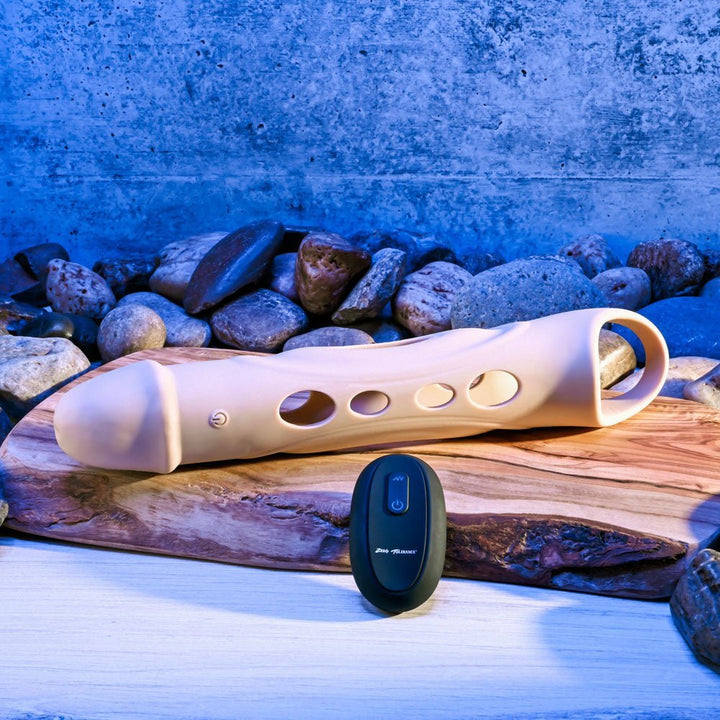 Zero Tolerance BIG BOY EXTENDER - Light - Flesh USB Rechargeable Vibrating Penis Extension Sleeve – Sex toys NZ by Naughtyhut. Discreet delivery nationwide.