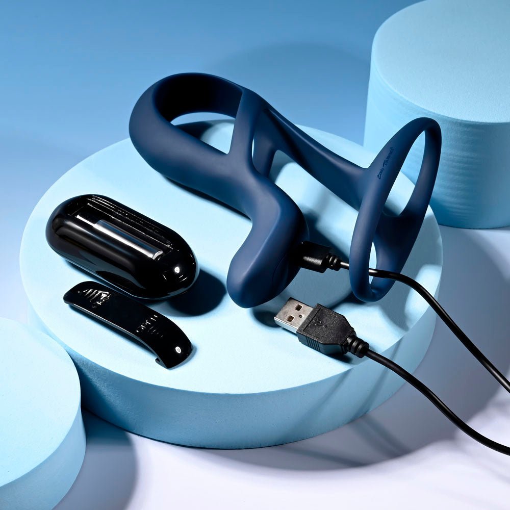 Zero Tolerance BIG TIME - Navy Blue USB Rechargeable Vibrating Penis Sleeve with Wireless Remote – Sex toys NZ by Naughtyhut. Discreet delivery nationwide.