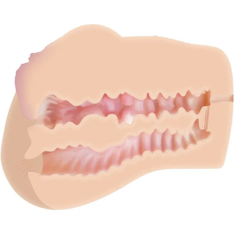 Cutaway diagram of the stroker showing the two ribbed internal canals