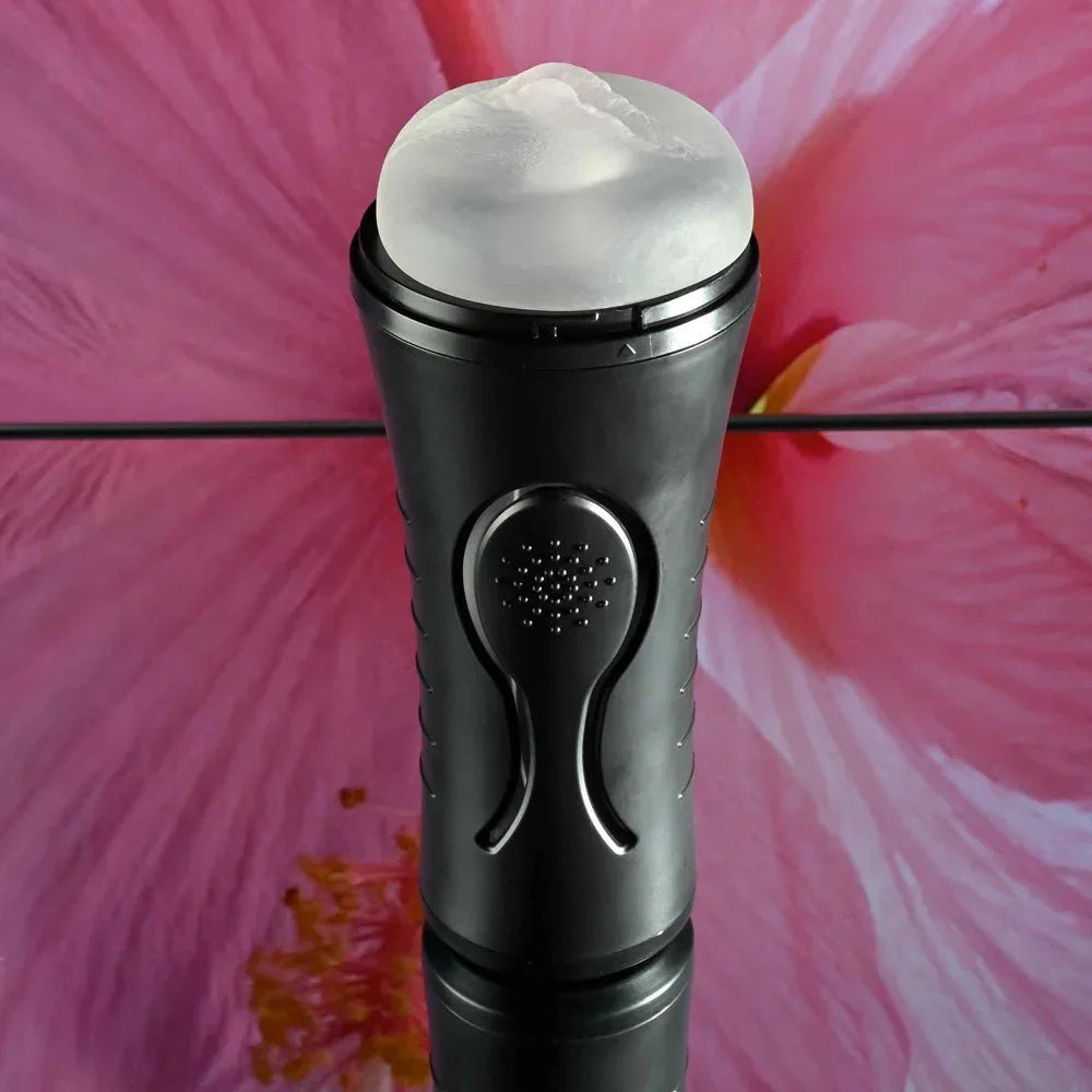Hold Tight standing upright with the clear vaginal opening at the top