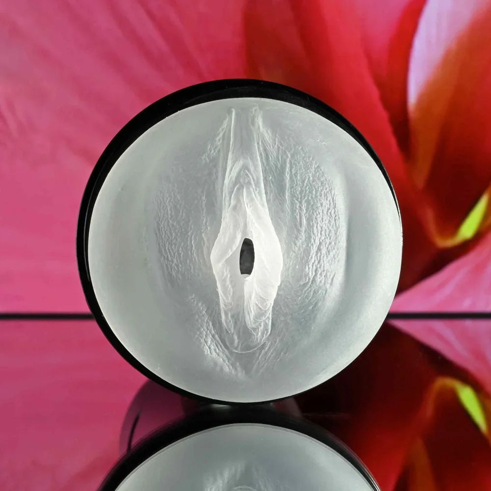 Close-up of the Hold Tight clear moulded vaginal opening