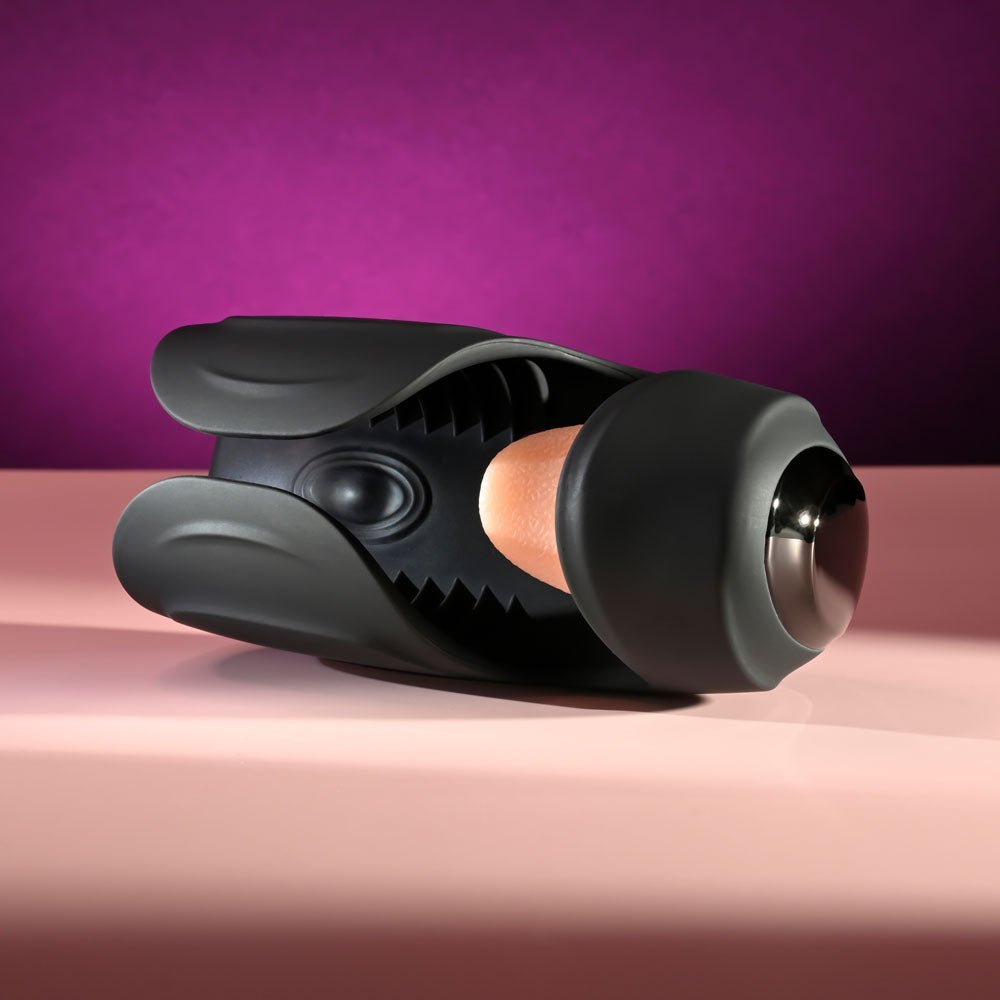 Zero Tolerance LICK THE TIP - Black USB Rechargeable Vibrating & Flicking Masturbator – Sex toys NZ by Naughtyhut. Discreet delivery nationwide.