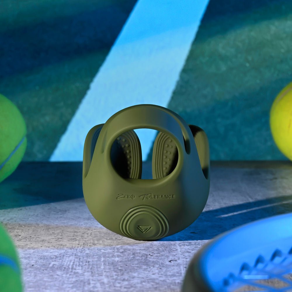 Zero Tolerance NUTTY BUDDY - Olive Green USB Rechargeable Vibrating Cock & Balls Ring – Sex toys NZ by Naughtyhut. Discreet delivery nationwide.