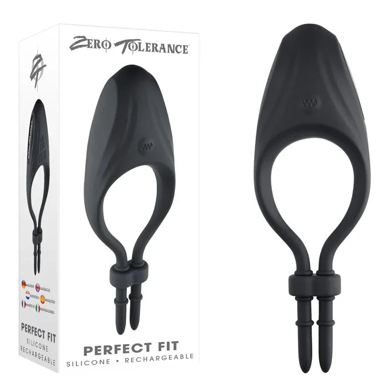 Zero Tolerance Perfect Fit retail box beside the black silicone lasso cock ring
