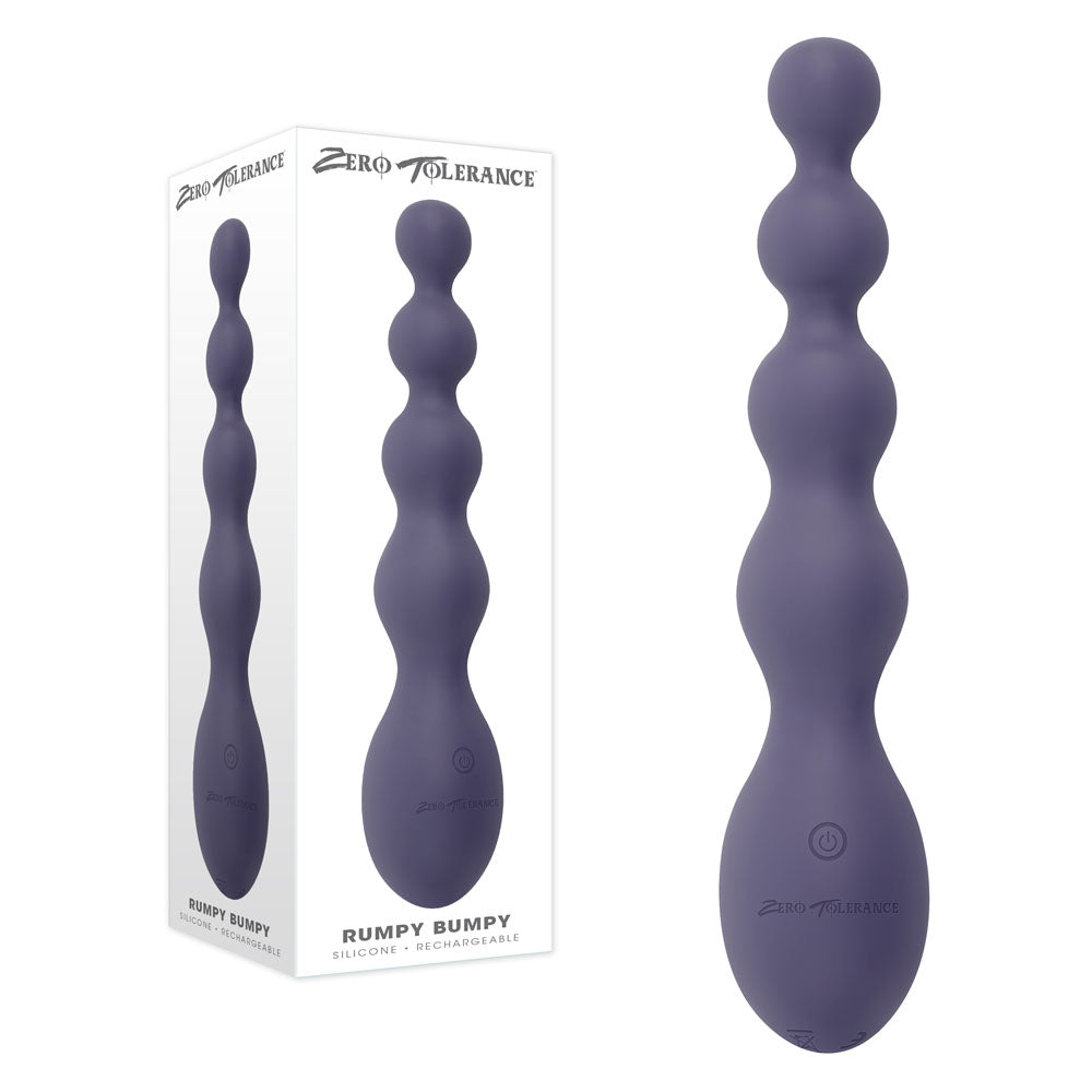 Zero Tolerance RUMPY BUMPY - Purple 17.5 cm USB Rechargeable Vibrating Anal Beads – Sex toys NZ by Naughtyhut. Discreet delivery nationwide.