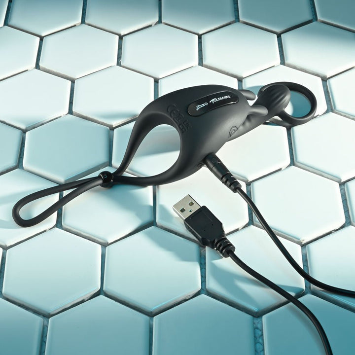 Zero Tolerance SADDLE UP - Black USB Rechargeable Vibrating Cock & Ball Rings – Sex toys NZ by Naughtyhut. Discreet delivery nationwide.