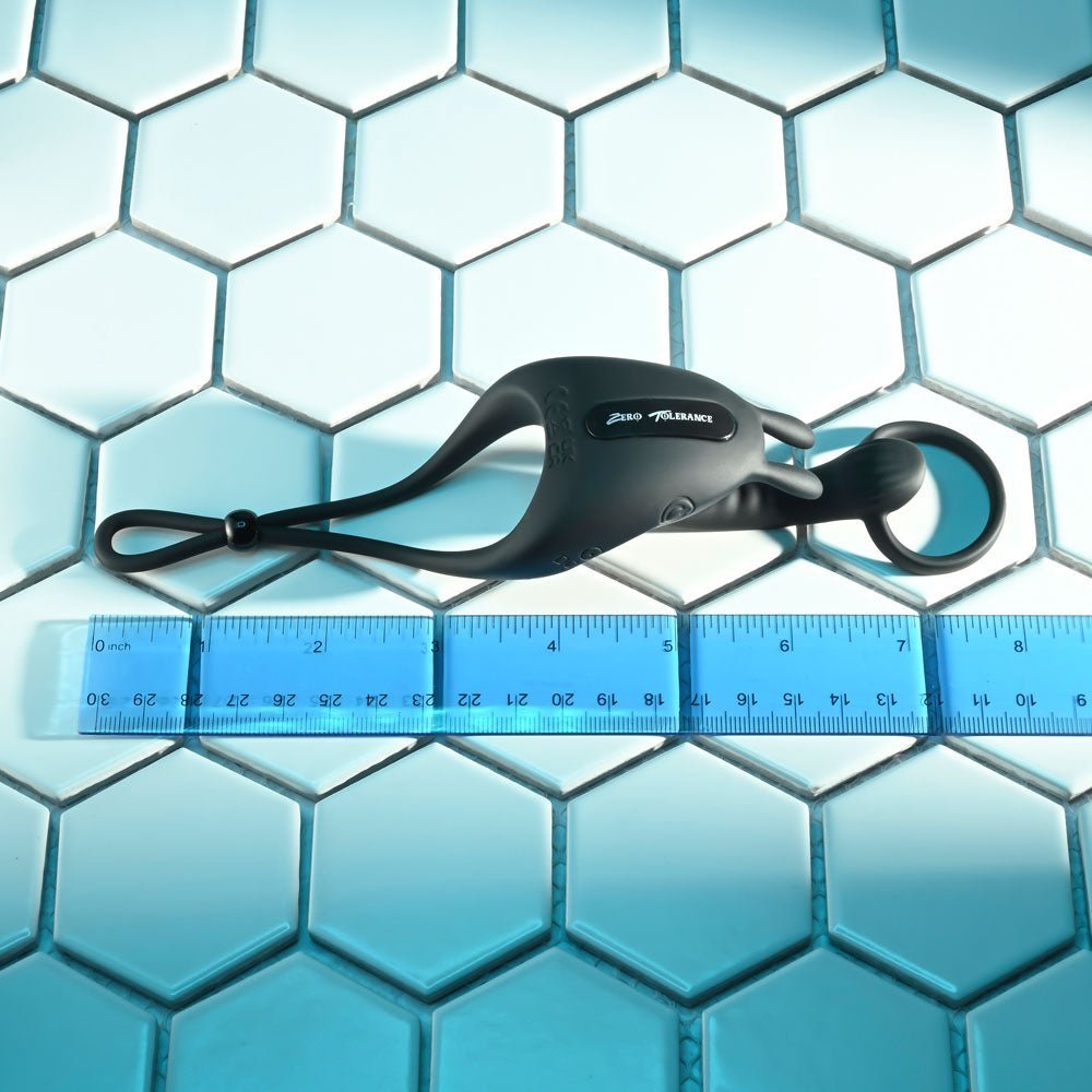 Zero Tolerance SADDLE UP - Black USB Rechargeable Vibrating Cock & Ball Rings – Sex toys NZ by Naughtyhut. Discreet delivery nationwide.