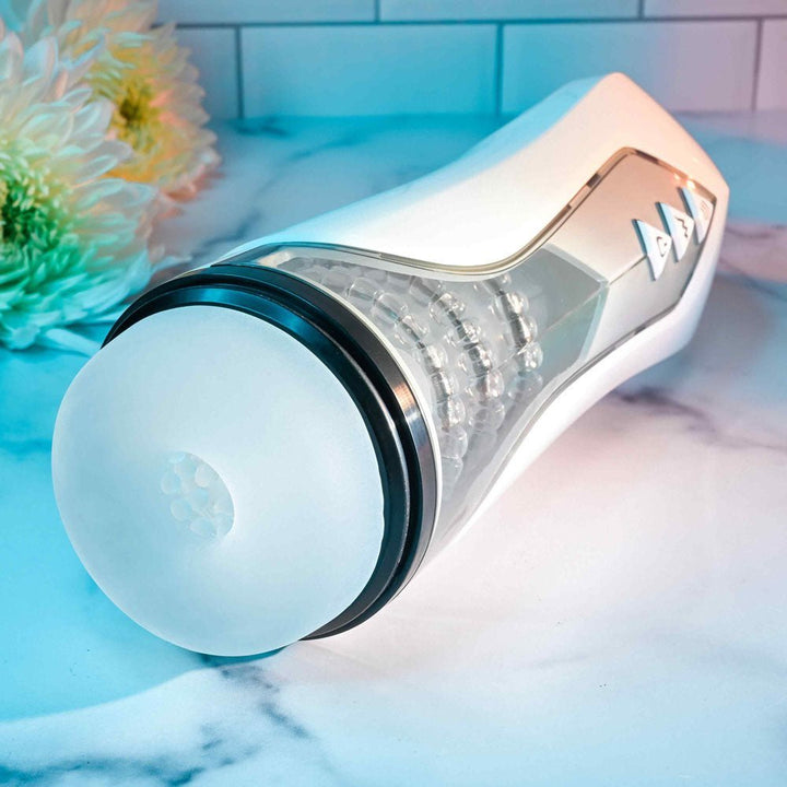 Zero Tolerance STROKING BUDDY - White USB Rechargeable Vibrating & Thrusting Stroker – Sex toys NZ by Naughtyhut. Discreet delivery nationwide.