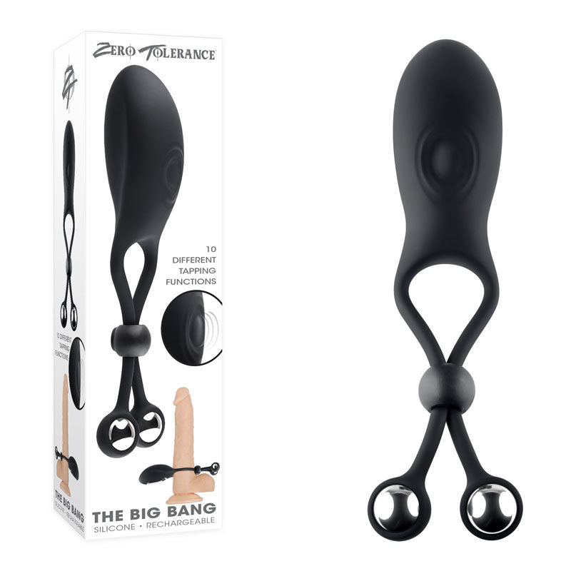 Zero Tolerance THE BIG BANG - Black USB Rechargeable Vibrating Lasso Cock Ring – Sex toys NZ by Naughtyhut. Discreet delivery nationwide.