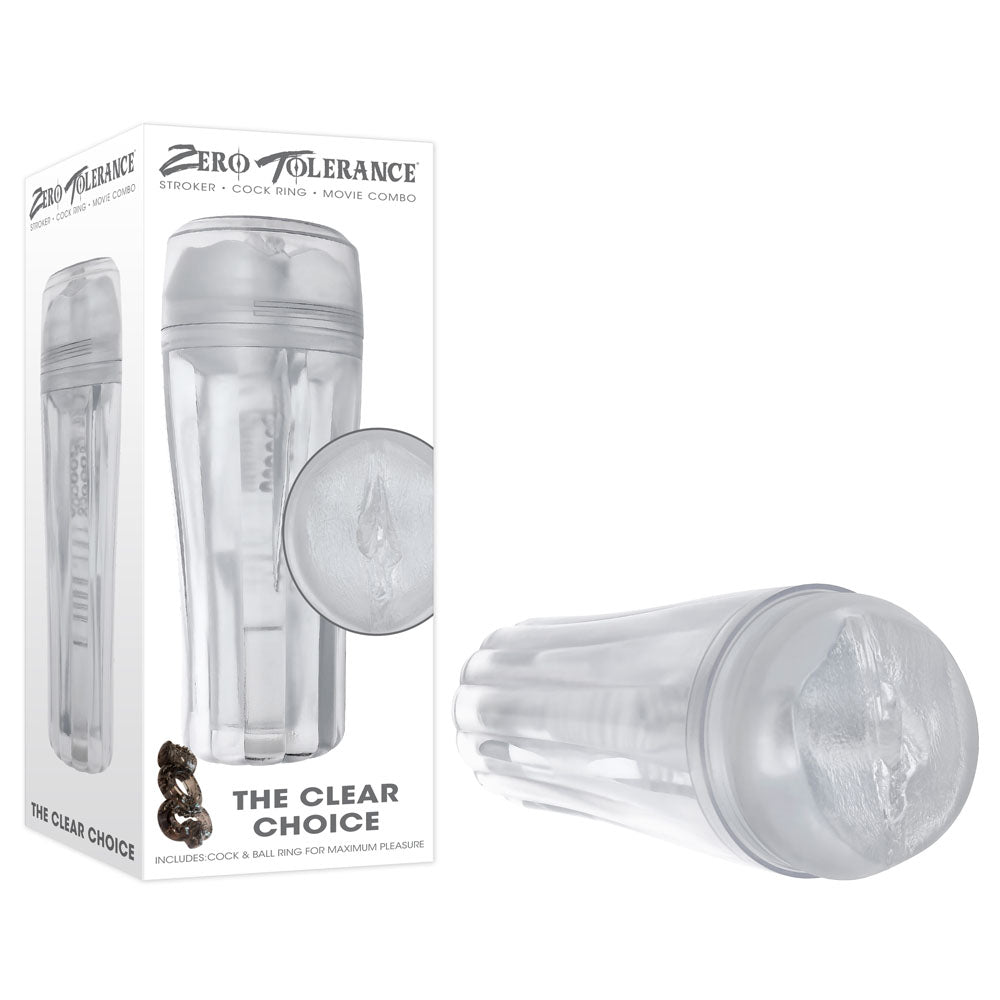 Zero Tolerance THE CLEAR CHOICE - Clear 21 cm Vagina Stroker – Sex toys NZ by Naughtyhut. Discreet delivery nationwide.