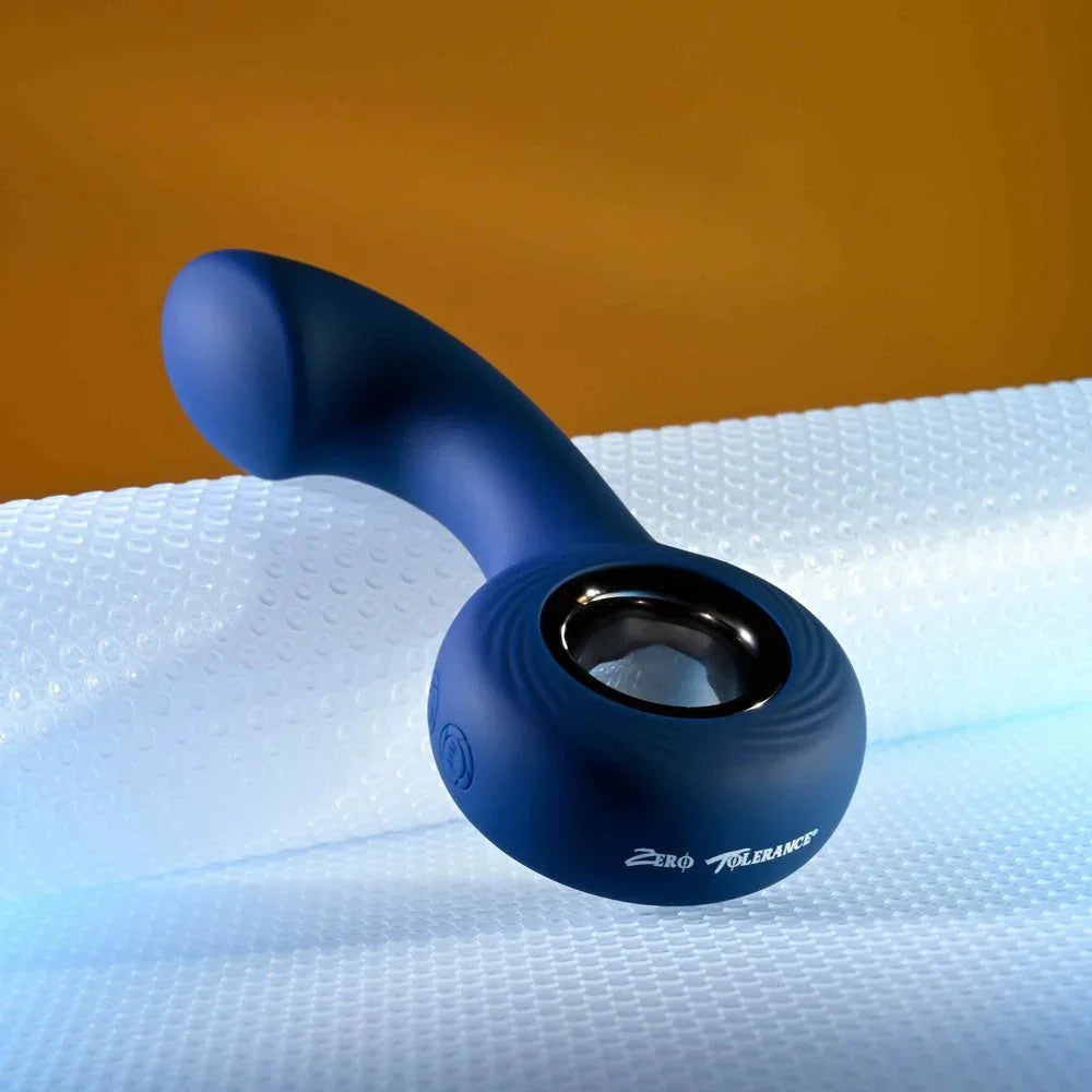 The Reach standing on its ring handle with the curved shaft rising