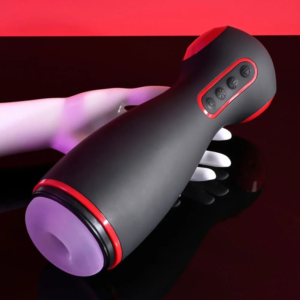 Tight Squeeze held in a hand, the sleeve opening toward the right