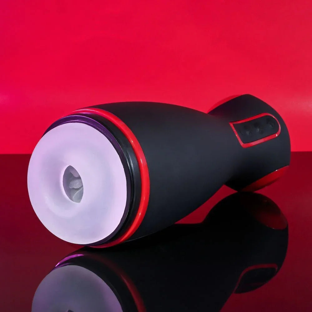 Tight Squeeze lying on its side with the clear sleeve opening at the left