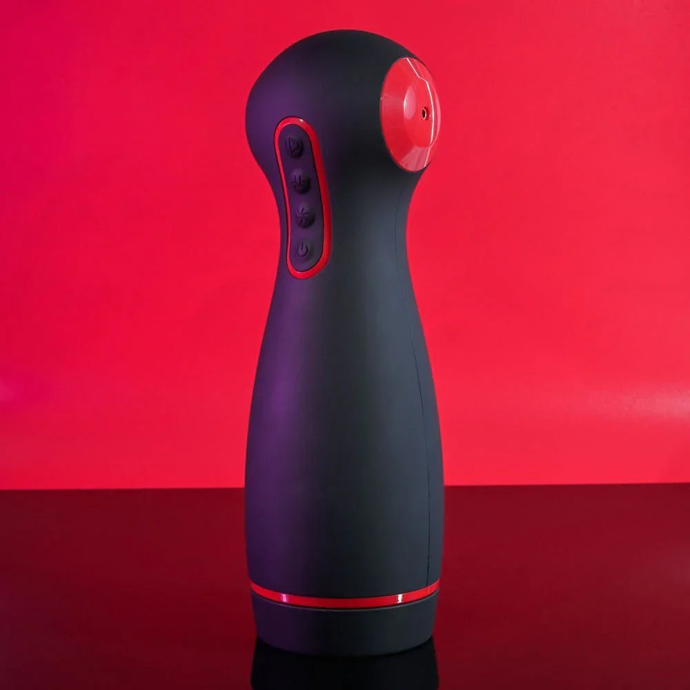Tight Squeeze angled, red top cap and control panel in view