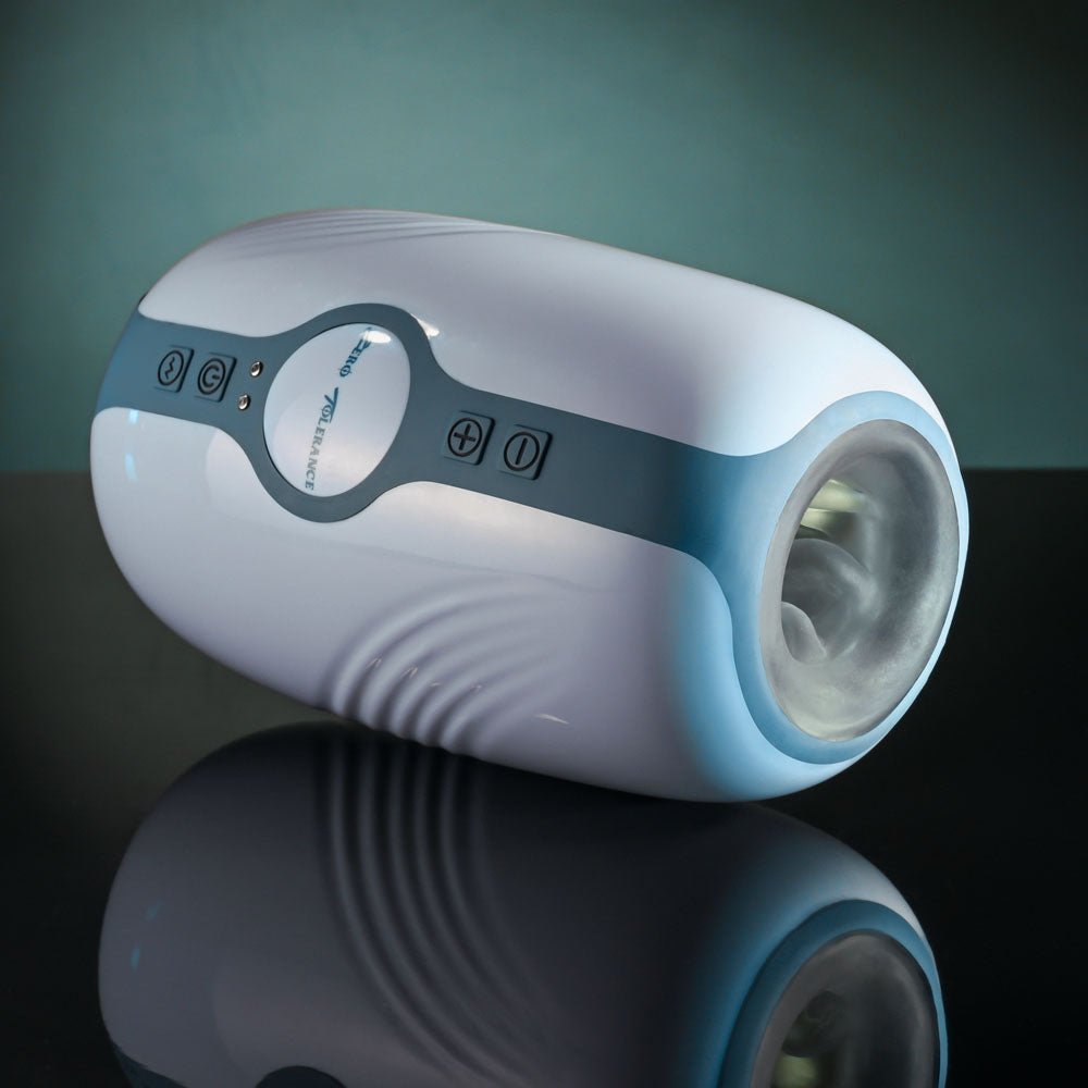 Buy Zero Tolerance TOUCHDOWN - White 15 cm USB Rechargeable Vibrating & Tightening Stroker – Naughtyhut NZ sex toys online. Discreet delivery & top brands.