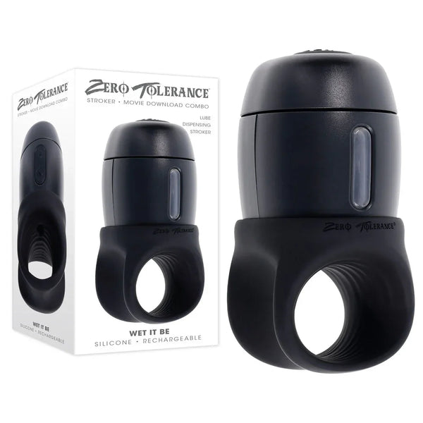 Zero Tolerance Wet It Be retail box beside the self-lubricating stroker