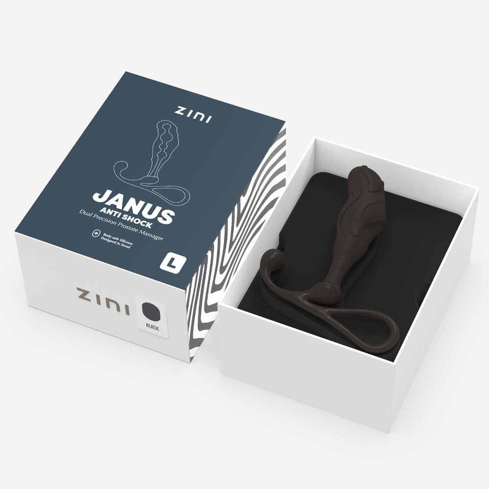 Zini Janus Anti Shock - Large - Black Large Prostate Massager – Sex toys NZ by Naughtyhut. Discreet delivery nationwide.