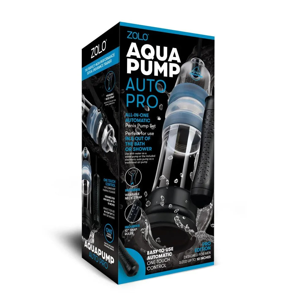 Zolo Aquapump Auto Pro retail box alone, blue and black front panel