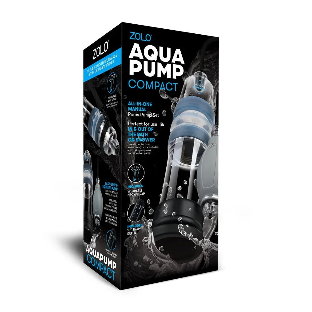 Zolo Aquapump Compact retail box alone, black and blue front panel