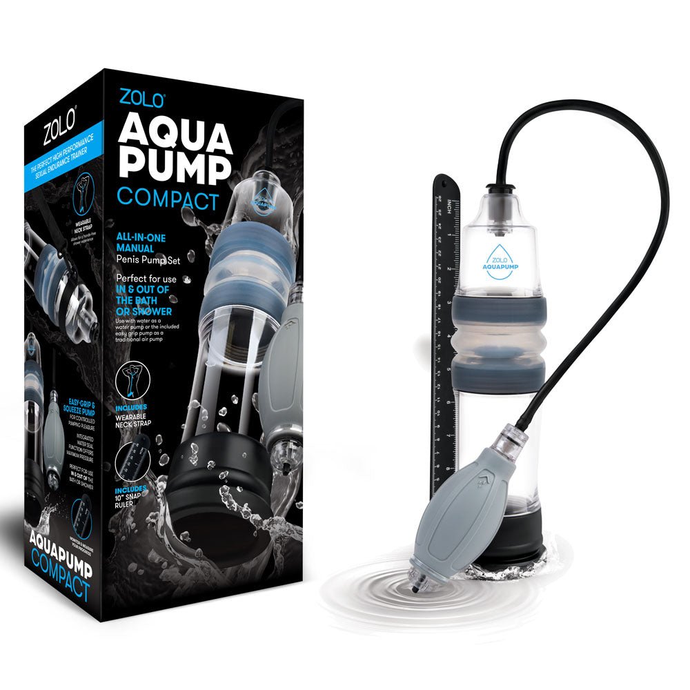 Buy Zolo Aquapump Compact - Clear Water Penis Pump – Naughtyhut NZ sex toys online. Discreet delivery & top brands.