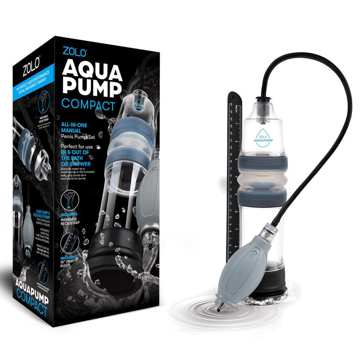 Buy Zolo Aquapump Compact - Clear Water Penis Pump – Naughtyhut NZ sex toys online. Discreet delivery & top brands.