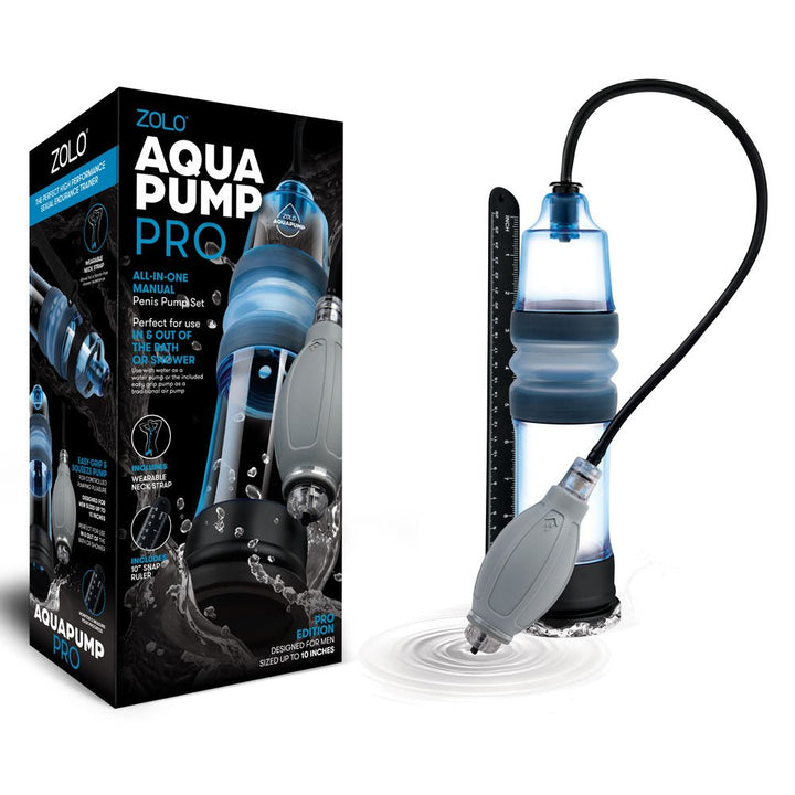 Buy Zolo Aquapump Pro - Blue Water Penis Pump – Naughtyhut NZ sex toys online. Discreet delivery & top brands.