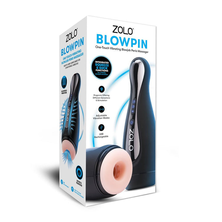 Buy Zolo Blowpin - Flesh USB Rechargeable Auto Sucking and Vibrating Masturbator – Naughtyhut NZ sex toys online. Discreet delivery & top brands.