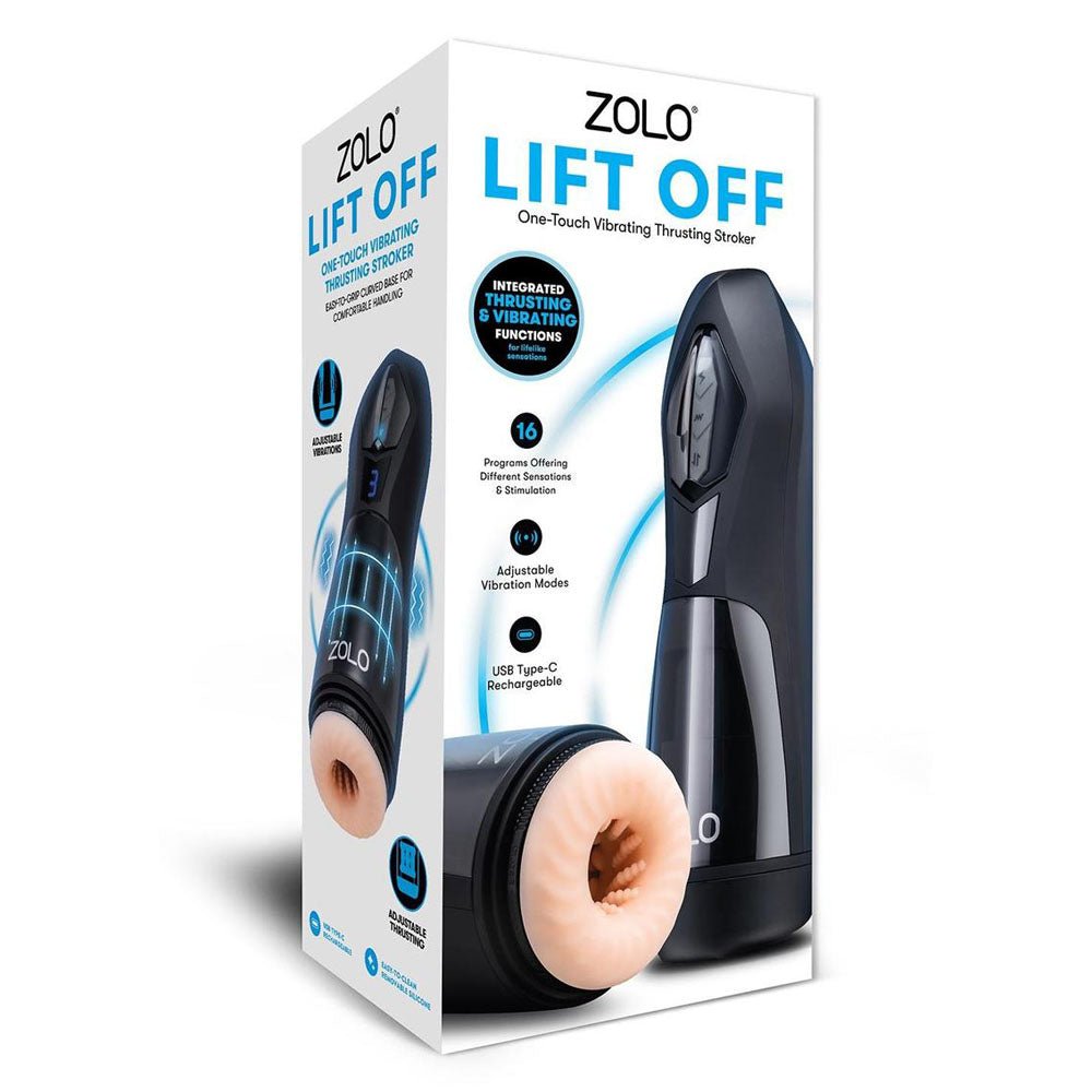 Zolo Lift Off - Flesh USB Rechargeable Vibrating and Thrusting Auto Stroker – Sex toys NZ by Naughtyhut. Discreet delivery nationwide.