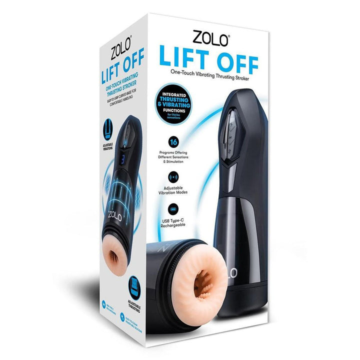 Zolo Lift Off - Flesh USB Rechargeable Vibrating and Thrusting Auto Stroker – Sex toys NZ by Naughtyhut. Discreet delivery nationwide.