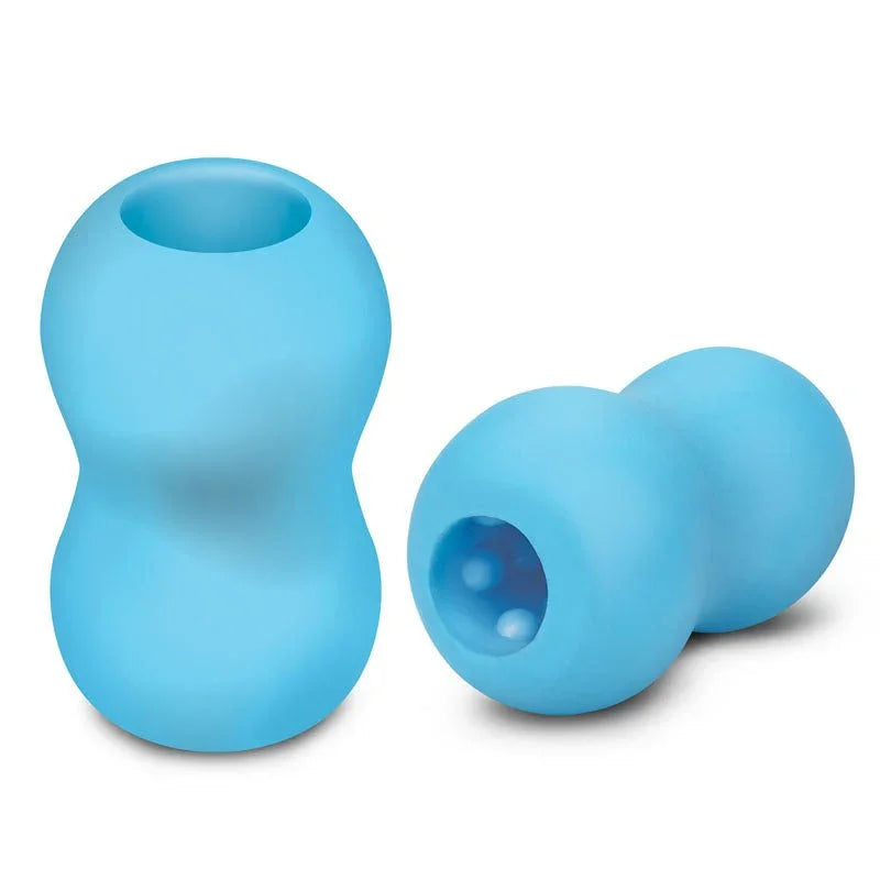 Zolo Mini Double Bubble Stroker in Blue, one upright and one on its side showing the opening