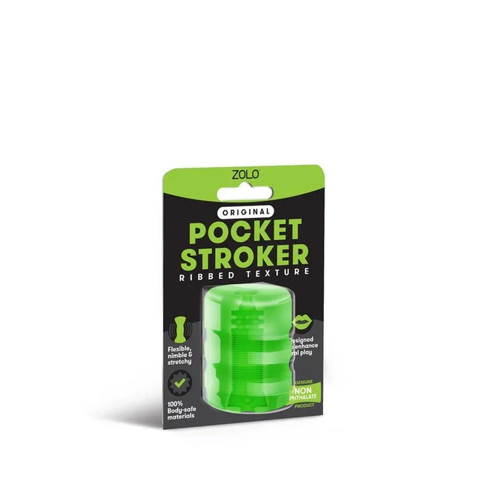 Zolo Original Pocket Stroker in Green sealed in its green and black blister card