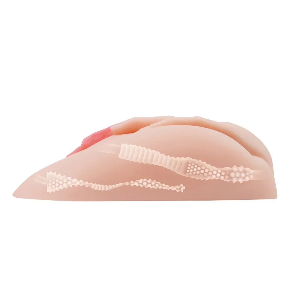 Zolo Spread It Pussy & Ass side profile, two textured internal canals showing through