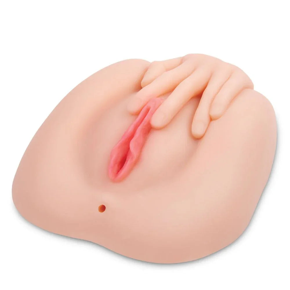 Zolo Spread It Pussy & Ass in Flesh, angled view of the spread vulva and anal opening