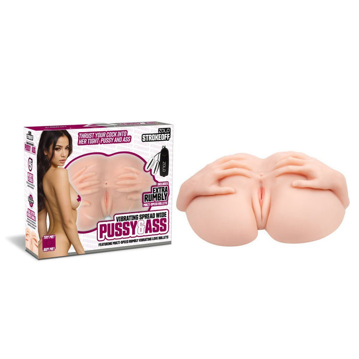 Zolo Stroke Off Vibrating Spread Wide Pussy & Ass - Flesh Lifesize Vibrating Doggy Style Masturbator – Sex toys NZ by Naughtyhut. Discreet delivery nationwide.
