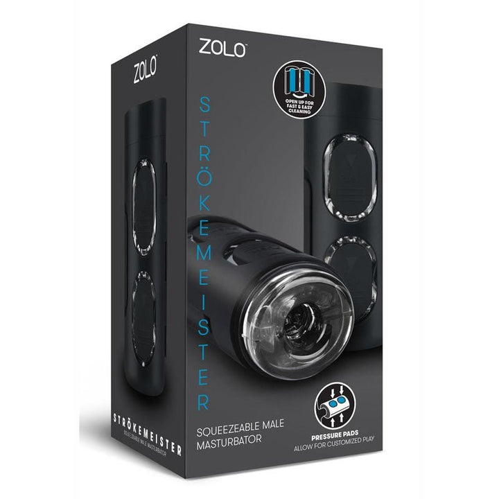 Zolo Strokemeister - Black Squeezable Masturbator – Sex toys NZ by Naughtyhut. Discreet delivery nationwide.