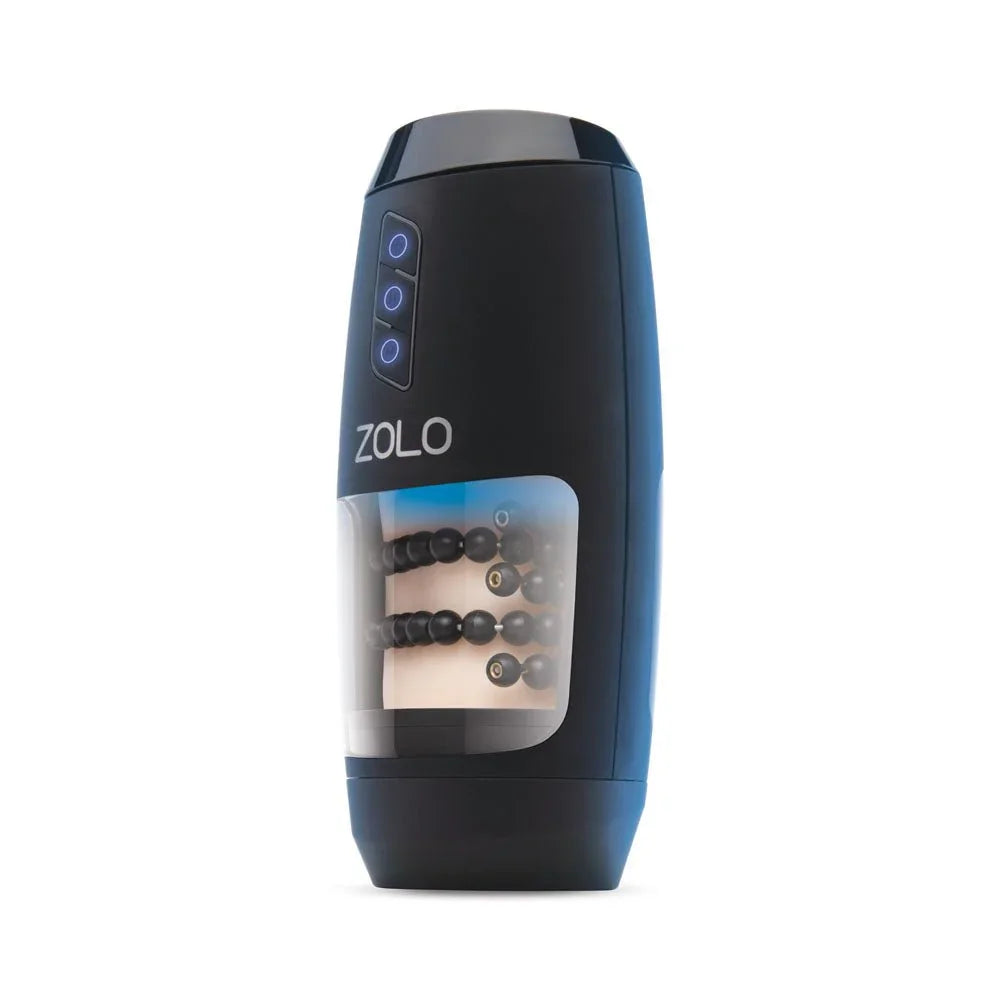 Zolo Upstroke in Black standing upright, side view of the case and control buttons