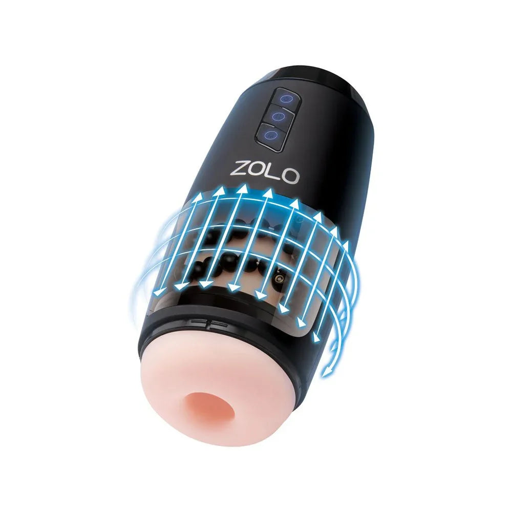 Zolo Upstroke with blue graphic arrows showing the thrusting bead action